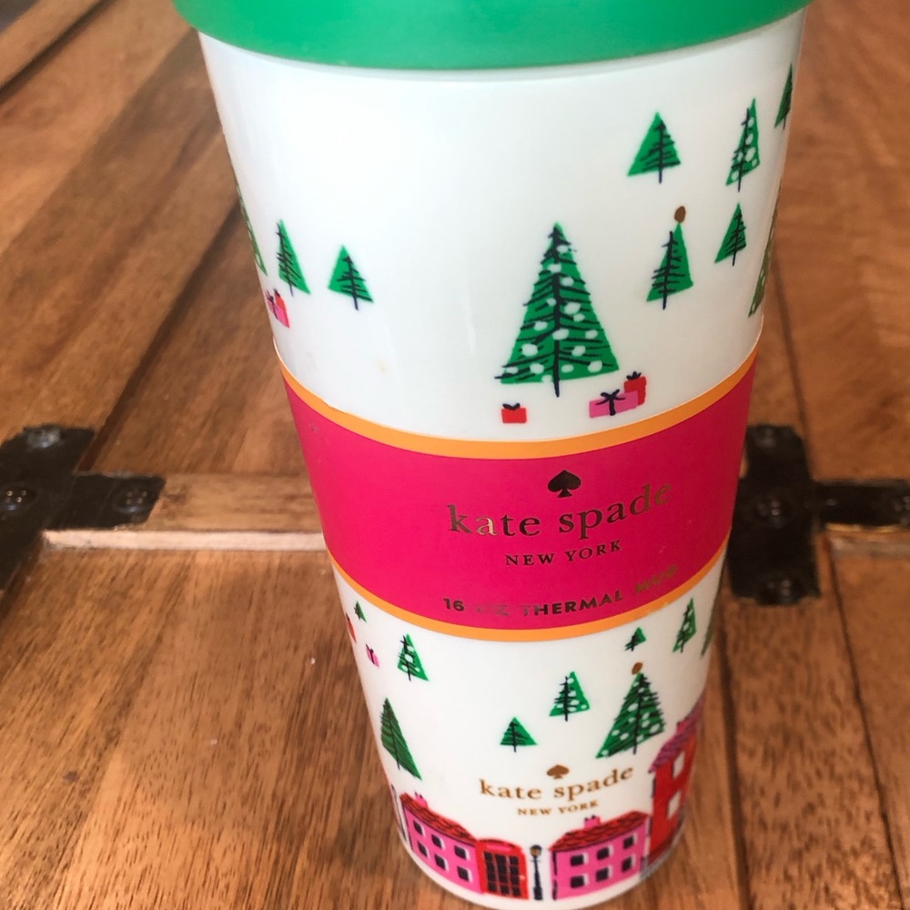 Kate Spade Holiday Gift Festive 16 oz Thermal Mug - Picture 2 of 7